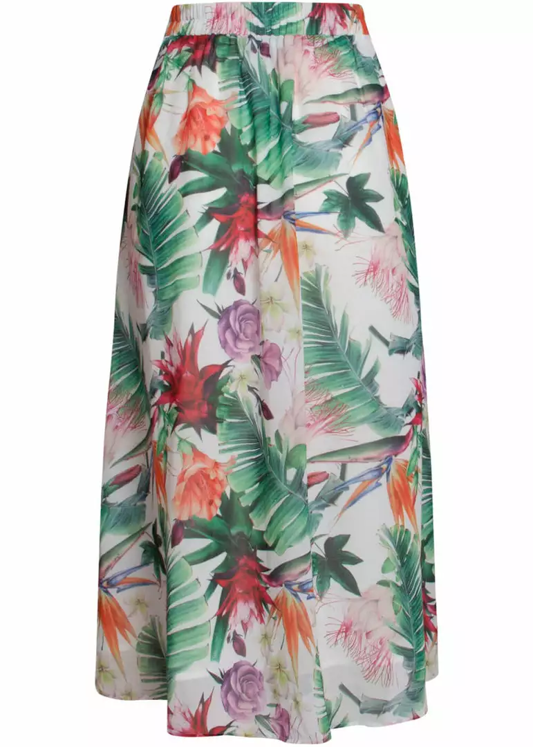 Smashed Lemon Floral Paradise 70's A-Line Skirt White New In 4 Smashed Lemon Floral Paradise 70's A-Line Skirt White New In