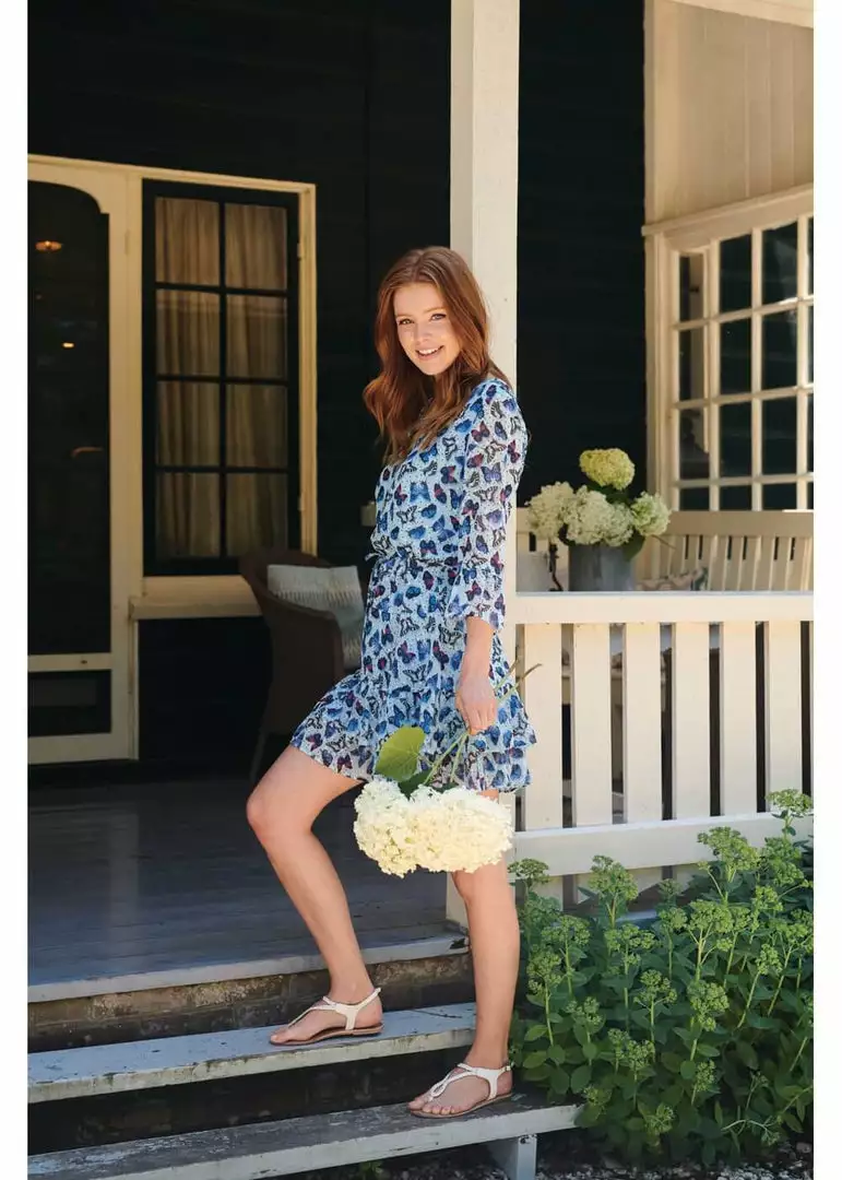 Smashed Lemon Butterfly Bohemian 60's A-Line Dress Blue New In 4 Smashed Lemon Butterfly Bohemian 60's A-Line Dress Blue New In