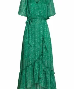 Smashed Lemon Green Fairy 70's Maxi Dress Green