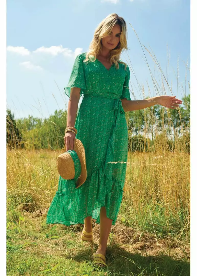 Smashed Lemon Green Fairy 70's Maxi Dress Green 5 Smashed Lemon Green Fairy 70's Maxi Dress Green