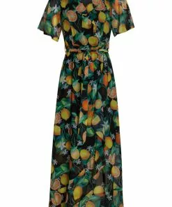 Smashed Lemon Life Gives Lemons 70's Maxi Dress Black New In