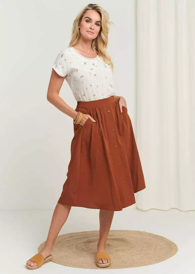 Smashed Lemon Retro Flavour 70's Skirt Cognac Brown New In 6 Smashed Lemon Retro Flavour 70's Skirt Cognac Brown New In