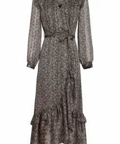 New In Smashed Lemon Esmeralda 70's Maxi Dress Black Pink