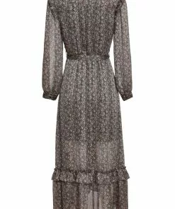 New In Smashed Lemon Esmeralda 70's Maxi Dress Black Pink