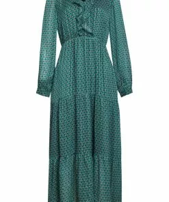 Smashed Lemon Hamam 70's Maxi Dress Black Emerald New In