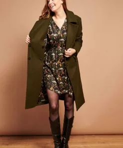 Smashed Lemon Fierce For Days 70's Coat Olive Green