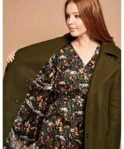 Smashed Lemon Fierce For Days 70's Coat Olive Green