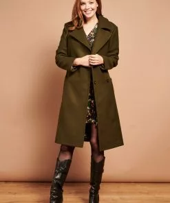 Smashed Lemon Fierce For Days 70's Coat Olive Green