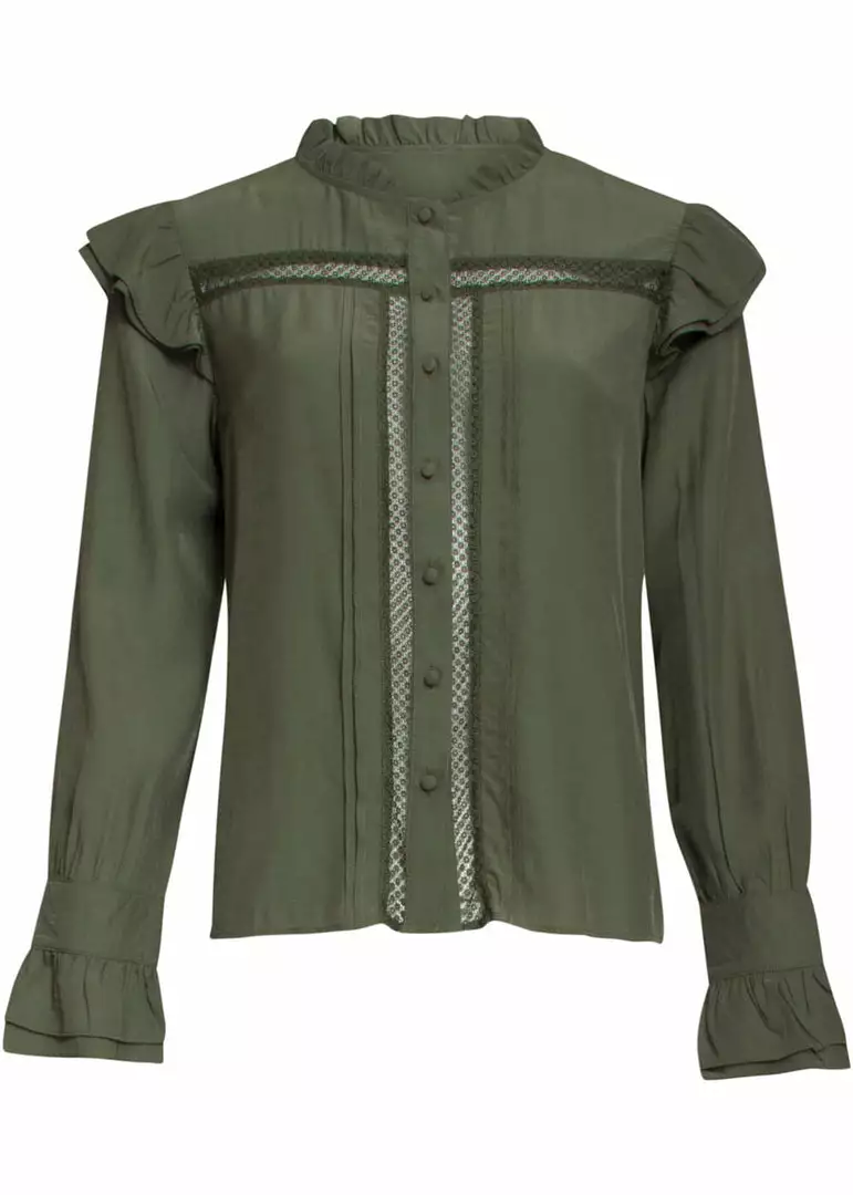 Smashed Lemon Izzy 40's Blouse Army Green 3 Smashed Lemon Izzy 40's Blouse Army Green