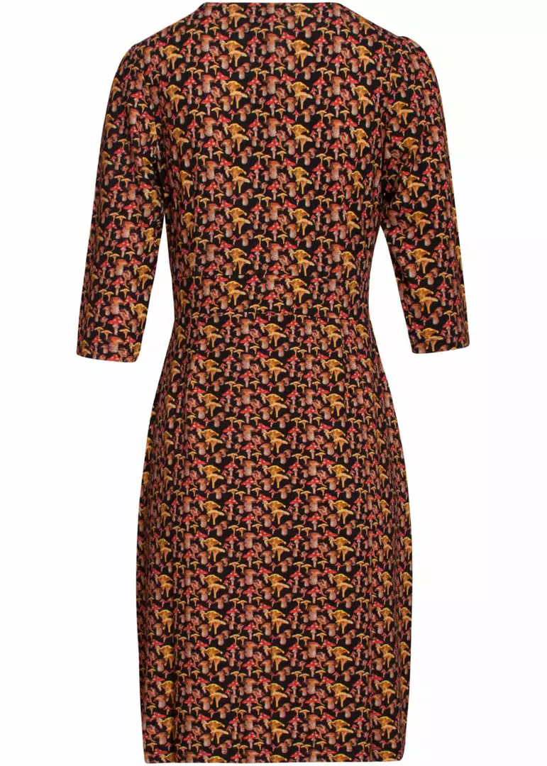 Smashed Lemon Mushroom 60's Pencil Dress Multi Black New In 4 Smashed Lemon Mushroom 60's Pencil Dress Multi Black New In