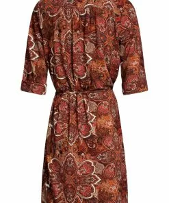 New In Smashed Lemon Inner Peace 60's A-Line Dress Brown