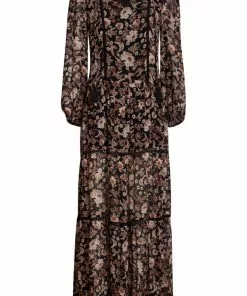 Smashed Lemon Bohemian Love 70's Maxi Dress Black Brown New In