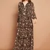 Smashed Lemon Bohemian Love 70's Maxi Dress Black Brown New In