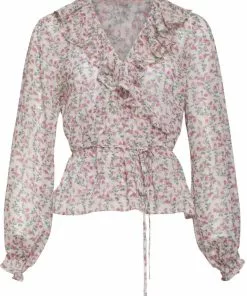 New In Smashed Lemon Floral Goddess 70's Blouse White