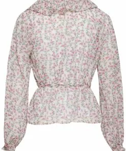 New In Smashed Lemon Floral Goddess 70's Blouse White