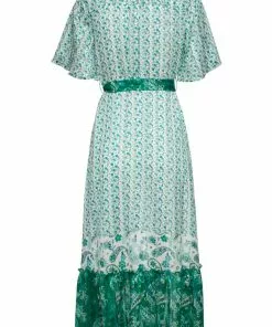 Smashed Lemon Paisley Goddess Maxi Dress Green New In