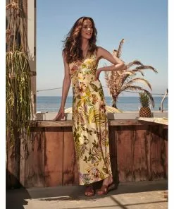 Smashed Lemon Easy Breezy 70's Maxi Dress Multi