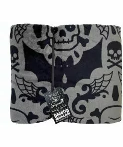 New In Sourpuss Spooky Damask Blanket Black 7 New In Sourpuss Spooky Damask Blanket Black