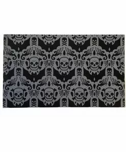 Sourpuss Spooky Damask Doormat Black New In