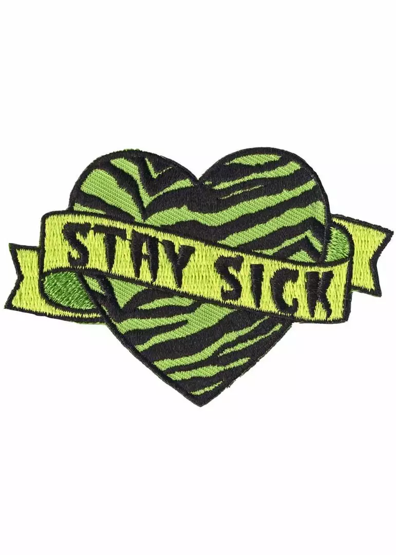 New In Sourpuss Stay Sick Heart Patch Green 3 New In Sourpuss Stay Sick Heart Patch Green
