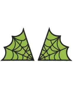 New In Sourpuss Spiderweb Collar Patch Set Green