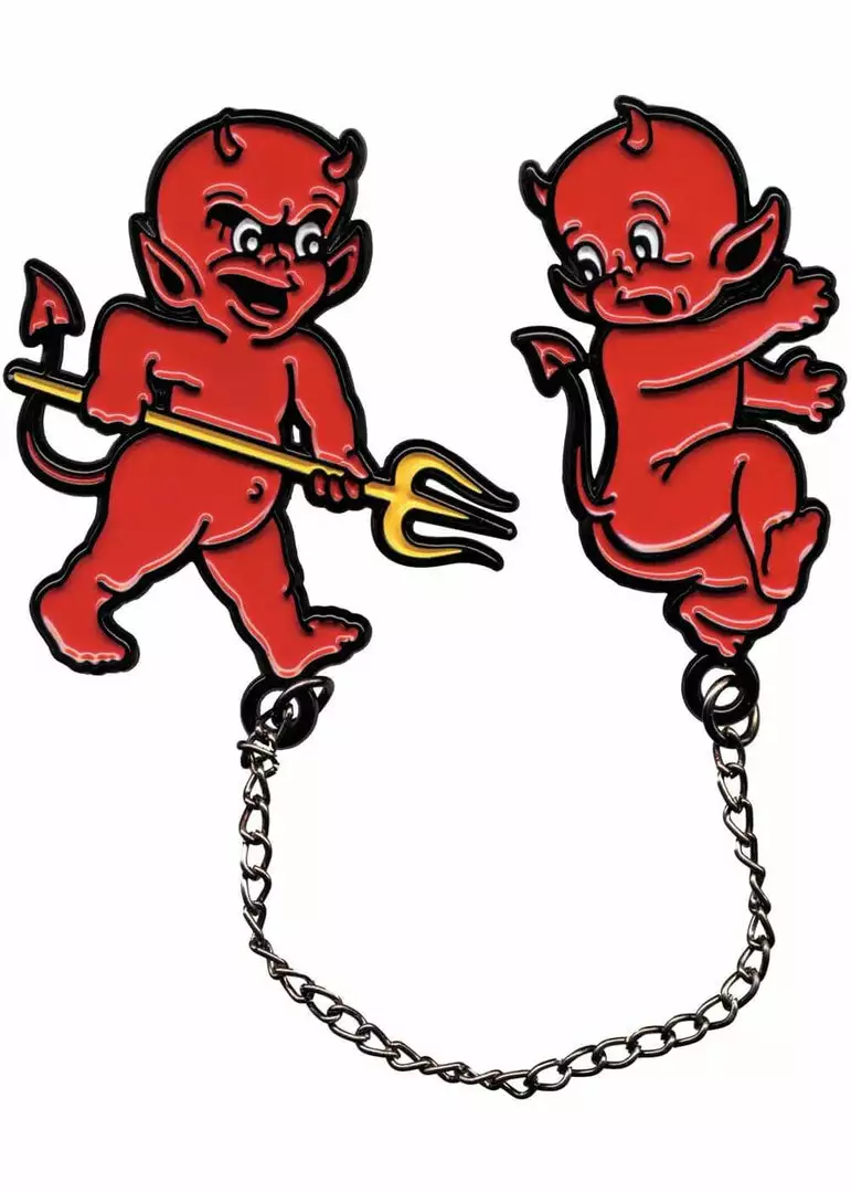 Sourpuss Hot Stuff Devils Enamel Pin Set Red New In 3 Sourpuss Hot Stuff Devils Enamel Pin Set Red New In