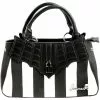 New In Sourpuss Locked Out Striped Bag Black White 1 New In Sourpuss Locked Out Striped Bag Black White