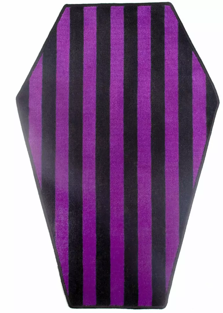 New In Sourpuss Coffin Rug Black Purple 3 New In Sourpuss Coffin Rug Black Purple