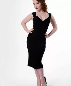 Rock Steady Diva 50's Pencil Dress Black New In