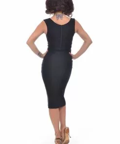 Rock Steady Diva 50's Pencil Dress Black New In 11 Rock Steady Diva 50's Pencil Dress Black New In