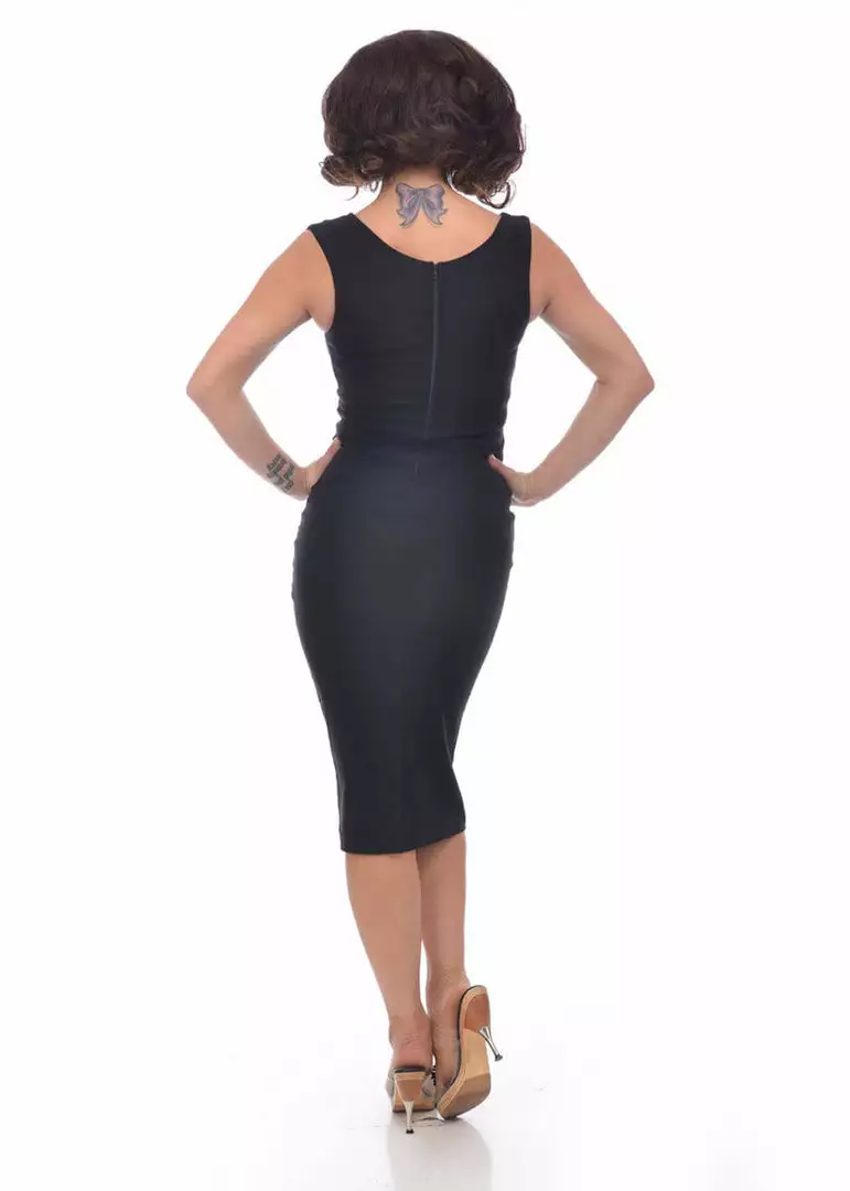 Rock Steady Diva 50's Pencil Dress Black New In 7 Rock Steady Diva 50's Pencil Dress Black New In