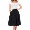 Steady Clothing High Waist Thrills 50's Swing Skirt Black 2 Steady Clothing High Waist Thrills 50's Swing Skirt Black