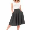 Steady Clothing High Waist Thrills 50's Swing Skirt Grey 2 Steady Clothing High Waist Thrills 50's Swing Skirt Grey