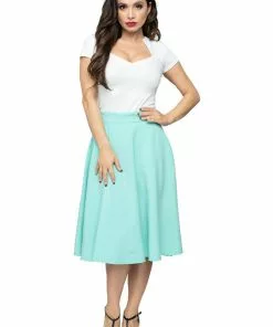 New In Steady Clothing High Waist Thrills 50's Swing Skirt Mint