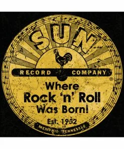 Steady Clothing Mens Sun Records Distressed Logo T-Shirt Black