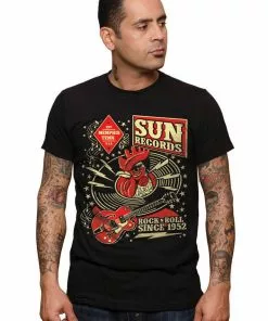 Steady Clothing Mens Sun Records Hop T-Shirt Black New In