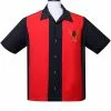 New In Steady Clothing Mens Tropical Itch Bowling Shirt Black Red 2 New In Steady Clothing Mens Tropical Itch Bowling Shirt Black Red