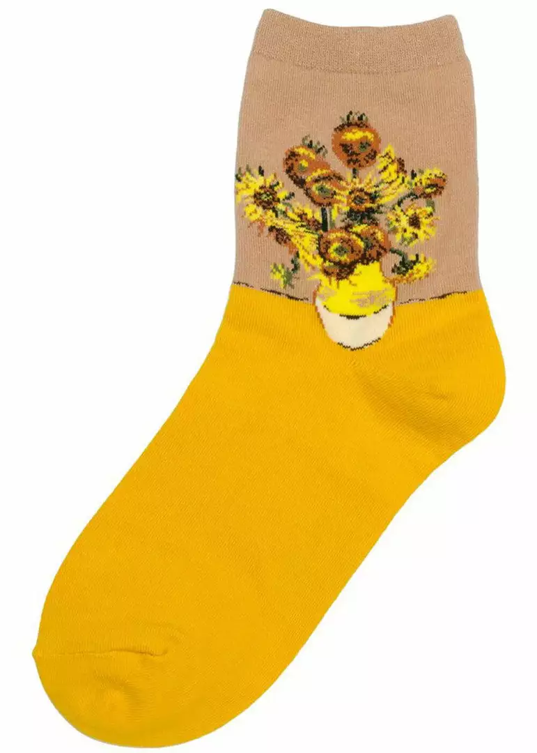 Succubus Art Van Gogh Sunflower Socks Yellow New In 3 Succubus Art Van Gogh Sunflower Socks Yellow New In