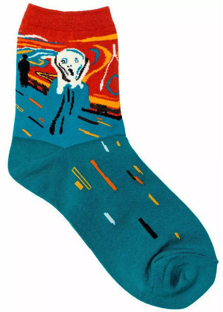 New In Succubus Art Munch The Scream Socks Multi 3 New In Succubus Art Munch The Scream Socks Multi