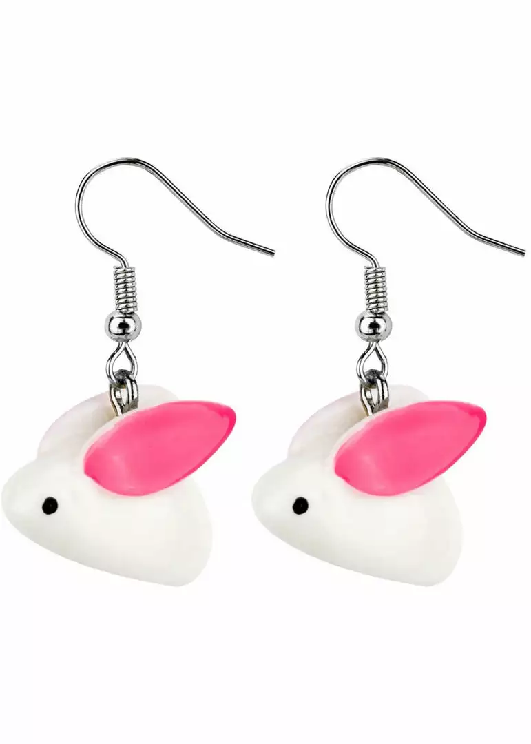 New In Succubus Bunny Earrings White Pink 3 New In Succubus Bunny Earrings White Pink