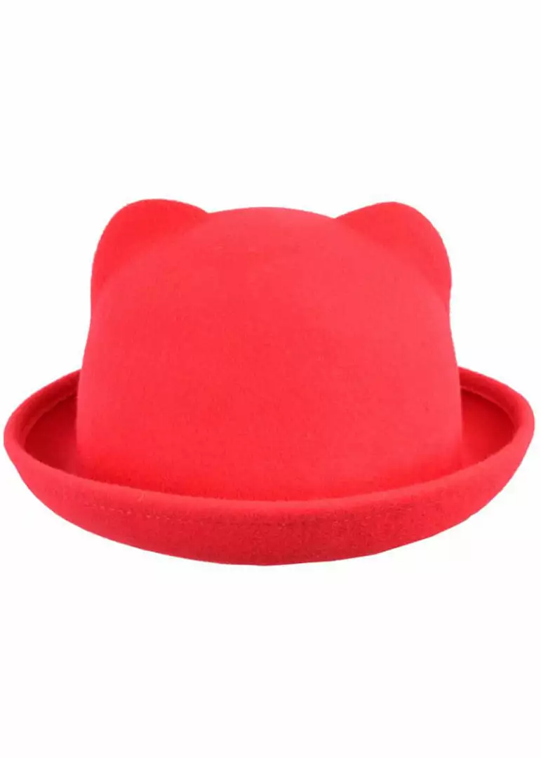 New In Succubus Headwear Kitty Cat Bowler 60's Hat Red 3 New In Succubus Headwear Kitty Cat Bowler 60's Hat Red