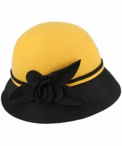 Succubus Headwear Wynona 60's Cloche Hat Mustard Brown New In