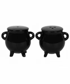 Succubus Cauldron Pepper & Salt Shakers Black