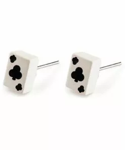 Succubus Jewellery Cards Clubs Stud Earrings Black New In