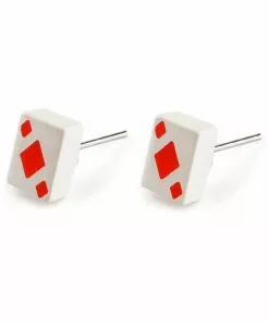 Succubus Jewellery Cards Diamonds Stud Earrings Red