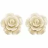 Succubus Jewels Rose Stud Earrings Ivory New In