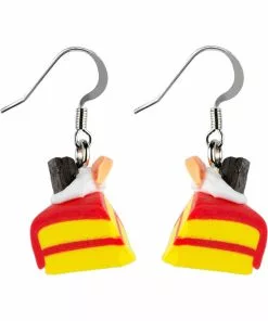 New In Succubus Jewels Piece Of Cake Drop Earrings Red