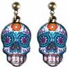 Succubus Jewels Sugar Skull Earrings Purple New In