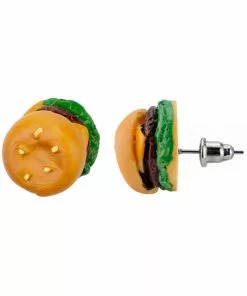 New In Succubus Jewels Fast Food Hamburger Stud Earrings