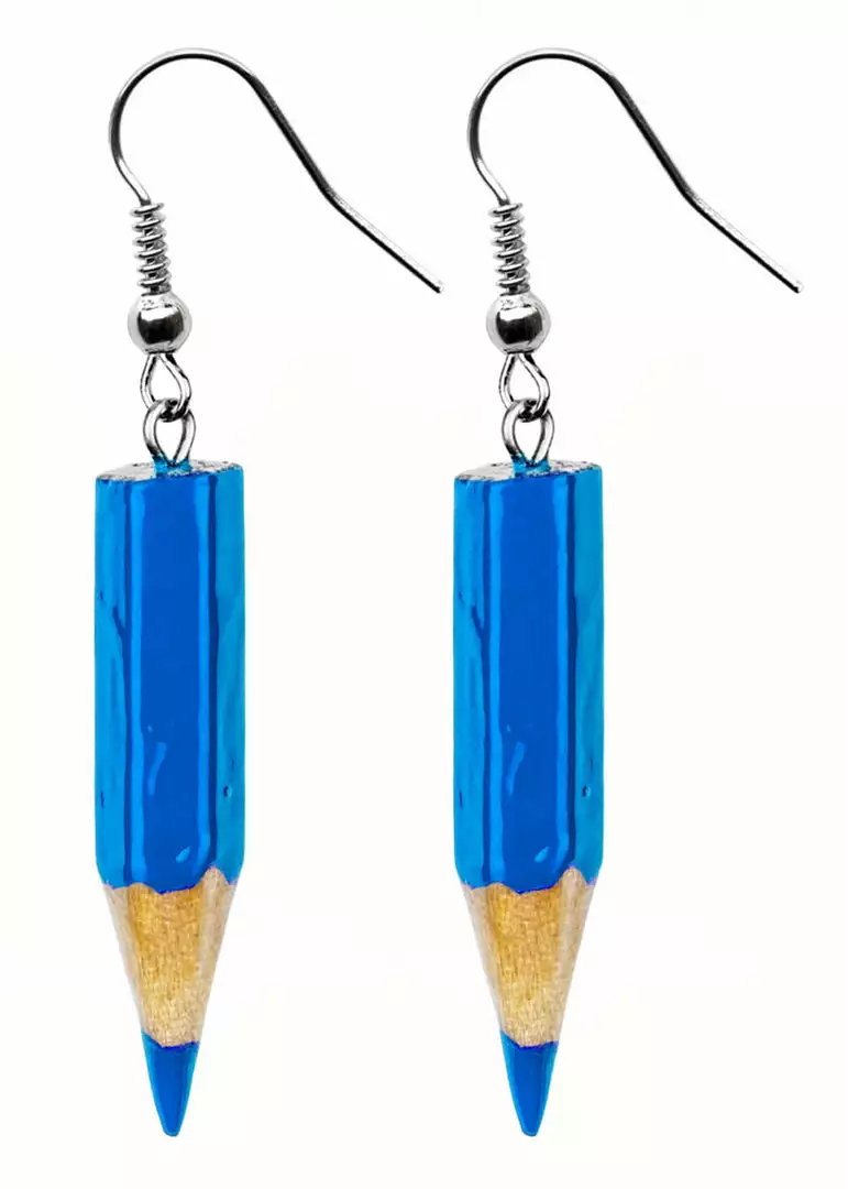 Succubus Jewels Pencils Earrings Blue 3 Succubus Jewels Pencils Earrings Blue